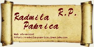 Radmila Paprica vizit kartica